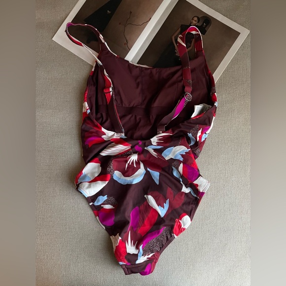 Athleta Hermosa One Piece Swimsuit In Hero Bloom Decadent Chocolate Size S - Picture 9 of 11